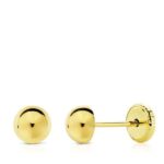 Pendientes Media Bola 4 mm en Oro Amarillo 18K Bebé
