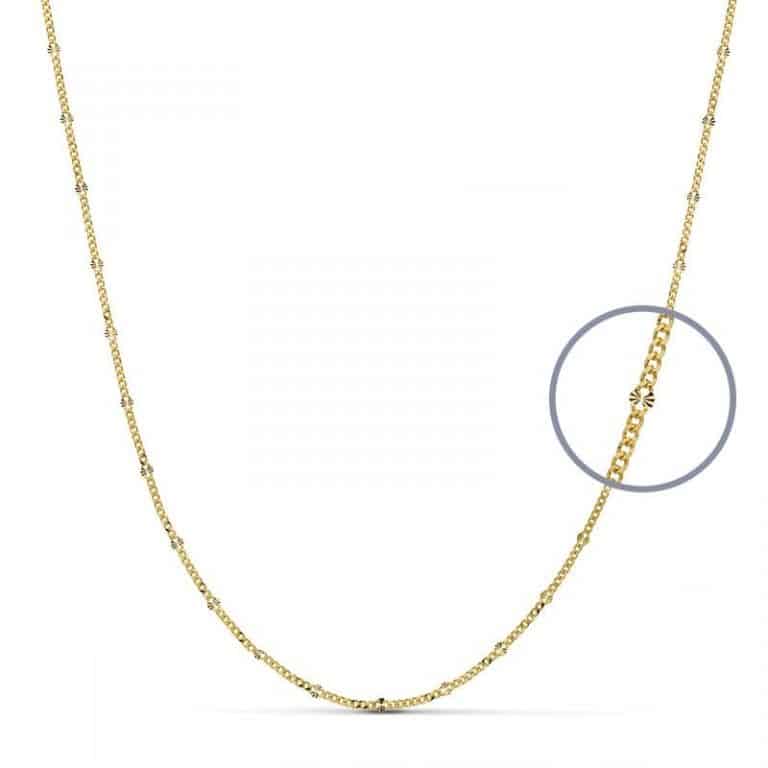 Cadena Diamantada de Oro Amarillo 18 Quilates con 50 cm de Largo y 2,1 gr