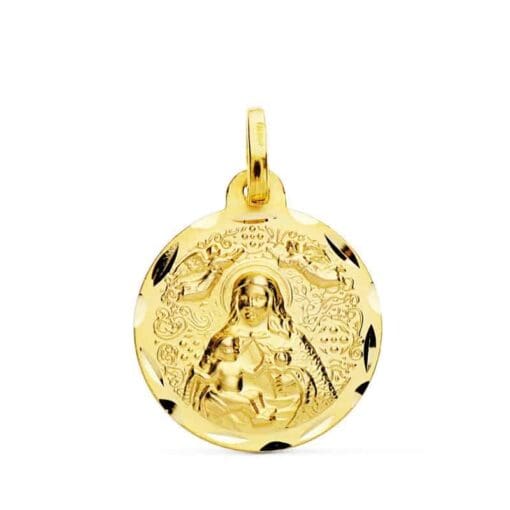 Medalla Virgen de La Cinta 18 mm Oro Amarillo 18 Quilates