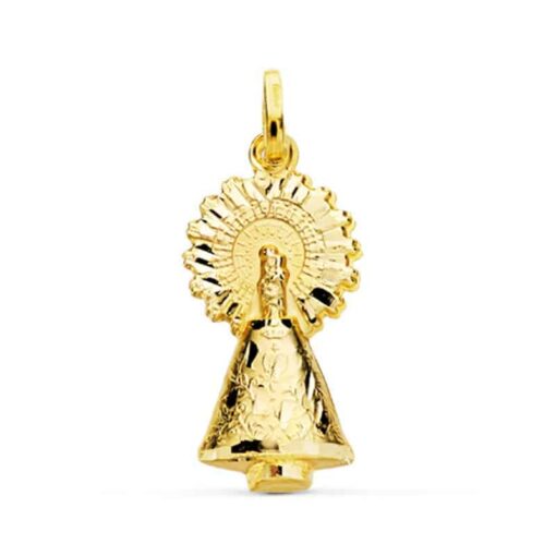 Medalla Silueta Virgen Pilar 26 mm Oro Amarillo 18 Quilates