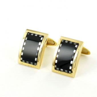 Gemelos de Oro Amarillo 18K con Ónix