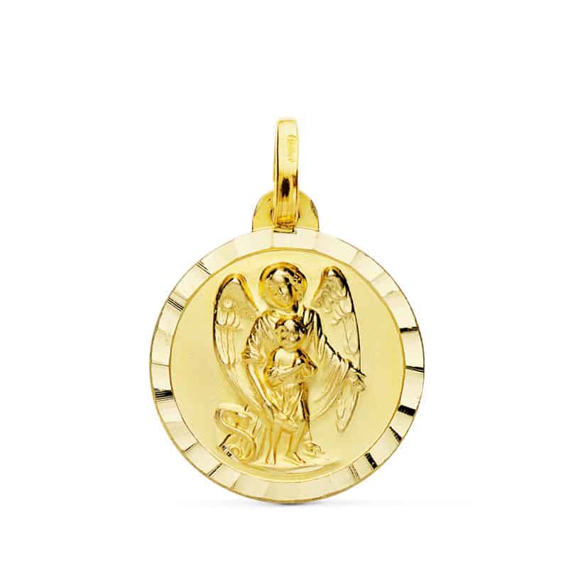 Medalla De ángel De Oro Amarillo Macizo De 18 Quilates (11 Mm) – Amalia