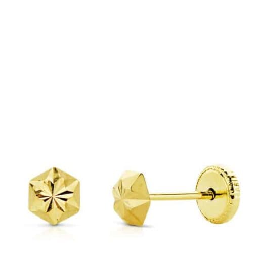 Pendientes Media Estrella Tallas 4 mm en Oro Amarillo 18K Bebé