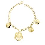 Pulsera 18 cm en Oro Amarillo 18 Quilates Flores Caladas