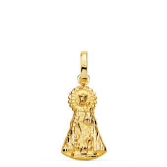 Medalla Virgen de los Desamparados 19 x 11 mm Oro Amarillo 18K con Silueta
