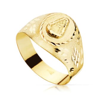 Sello Hombre 10 x 9 mm Oro Amarillo 18K Virgen del Rocío