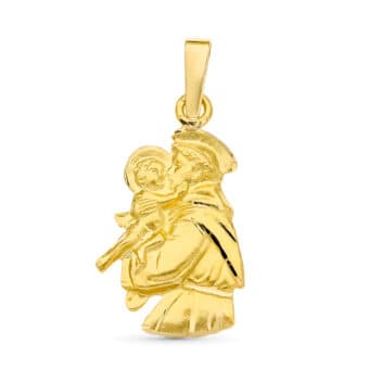 Medalla San Antonio 25 x 15 mm en Oro Amarillo 18K con Silueta