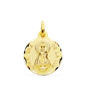 Medalla 16 mm Virgen Nuestra Señora de la Luz Oro Amarillo 18K Tallas