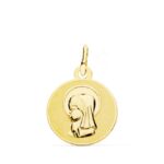 Medalla Virgen Niña 14 mm Oro Amarillo 18K