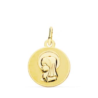 Medalla Virgen Niña 14 mm Oro Amarillo 18K