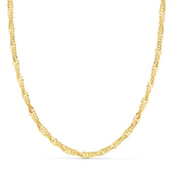 Cadena Singapur Maciza de Oro Amarillo 18K con 50 cm de Largo y 4 mm de Grosor