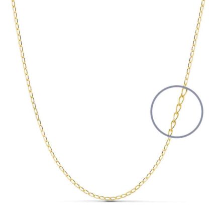 Cadena Bilbao de Oro Amarillo 18K con 50 cm de Largo y 0,9 mm de Grosor