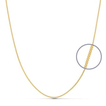 Cadena Barbada en Oro Amarillo 18K con 0,8 mm Ancho y 40 cm de Longitud