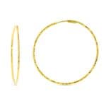 Pendientes Aro 40 x 1,5 mm Oro Amarillo de 18 Quilates Diamantados