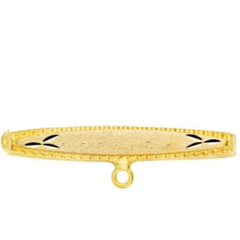 Alfiler Bebé 30 x 5 mm Oro Amarillo 18K con Tallado Hoja