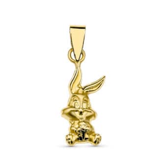 Colgante 15 x 6 mm Oro Amarillo 18 kilates Bugs Bunny (Mini)