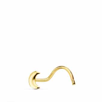 Piercing Nariz Oro Amarillo 18K Luna 3,5 x 2,5 mm