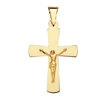 Cruz Cristo 34 x 22 mm en Oro Amarillo de 18K