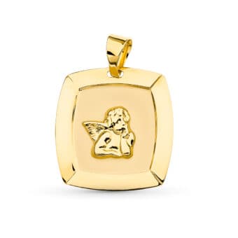 Medalla 19 x 18 mm Ángel Burlón en Oro Amarillo 18K