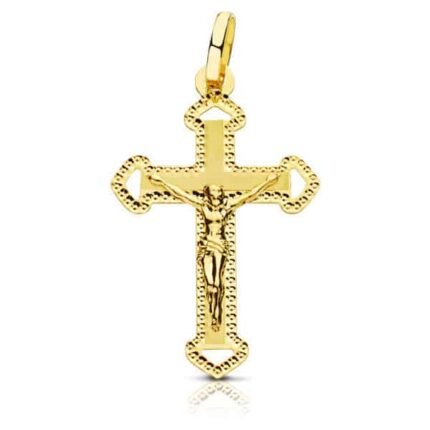 Cruz Cristo 25 x 17 mm Oro Amarillo 18K Plana Tallada