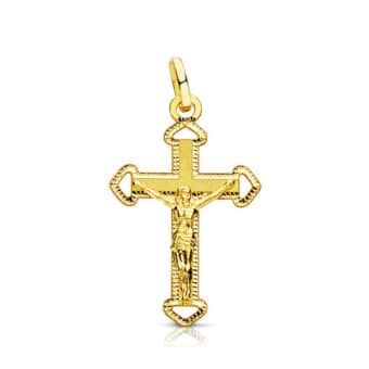 Cruz Cristo 23 x 14 mm Oro Amarillo 18K Plana Tallada