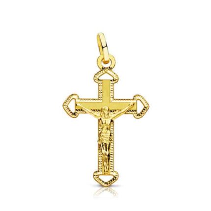 Cruz Cristo 23 x 14 mm Oro Amarillo 18K Plana Tallada