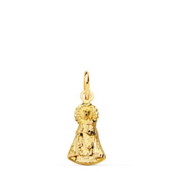 Medalla Virgen de los Desamparados 15 x 8mm Oro Amarillo 18K con Silueta