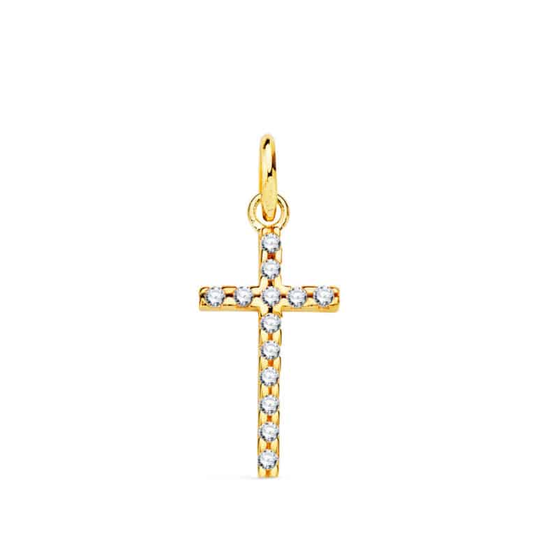 16773-oa Cruz 16 x 9 mm Oro Amarillo 18K Circonitas - Imagen 1