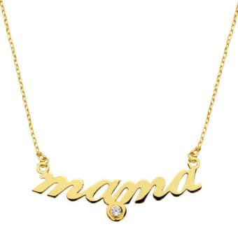 Gargantilla Mamá 45 cm Oro Amarillo 18 Quilates Circonita