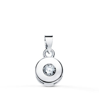 Colgante Diamante 0,035 ct Oro Blanco 18K Chatón 6 mm