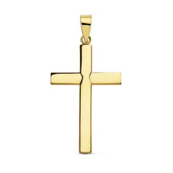 Cruz 25 x 16 x 3 mm en Oro Amarillo de 18K Plana