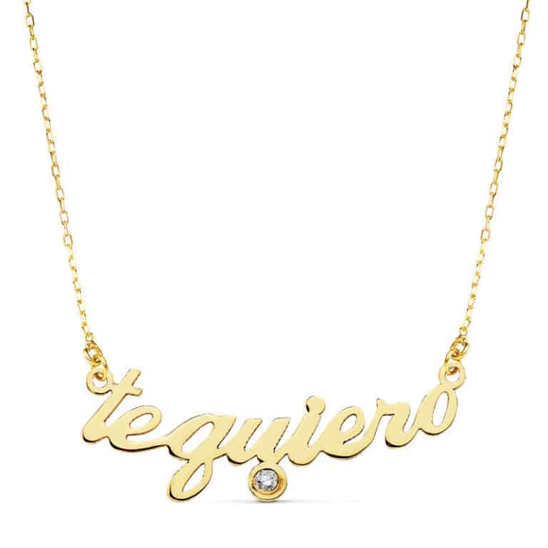 Gargantilla 45 cm Oro Amarillo 18 Quilates "Te Quiero" - Imagen 1