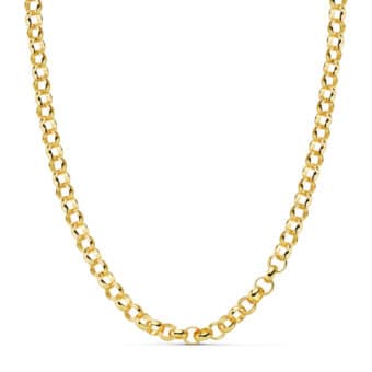 Cadena Forzada Hueca de Oro Amarillo 18K con 45 cm de Largo y 5,5 mm de Grosor