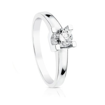 Solitario Compromiso Oro Blanco 18K Diamante 0,30ct