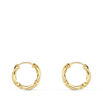 Pendientes Niña Aro Trenzado en Oro Amarillo de 18 Quilates 12 x 2 mm