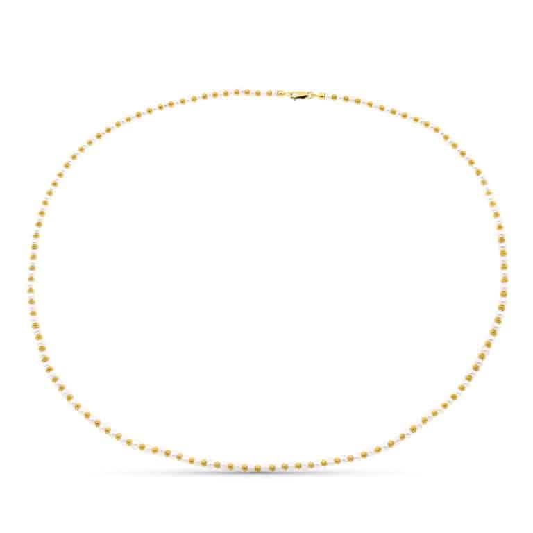 Collar Perla Cultivada 2,5 mm 45 cm Oro Amarillo 18 Quilates - Imagen 1