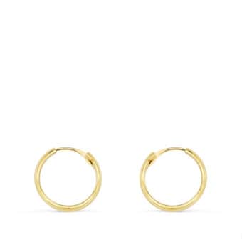 Pendientes Aro 14 x 3 mm Oro Amarillo 18 Quilates Media Caña