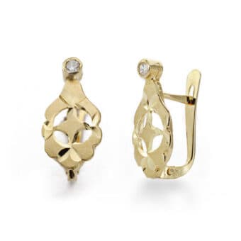 Pendientes Niña 13 x 7 mm Oro Amarillo 18 Quilates Tipo Cubanas Mini