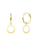 Pendientes Aro 12 x 1,5 mm Oro Amarillo 18 Quilates Circulo Liso