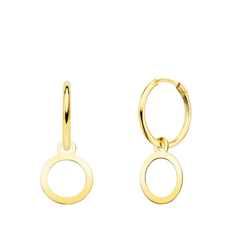 18403-cir Pendientes Aro 12 x 1,5 mm Oro Amarillo 18 Quilates Circulo Liso - Imagen 1