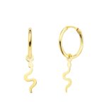 Pendientes Aro 12 x 1,5 mm Oro Amarillo 18 Quilates Serpiente