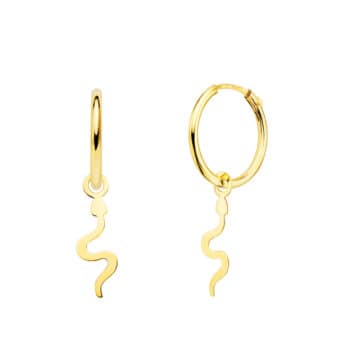 Pendientes Aro 12 x 1,5 mm Oro Amarillo 18 Quilates Serpiente