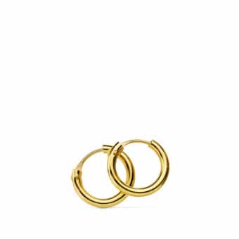 Pendientes Aro 10 x 1,50 mm Tubular en Oro Amarillo 18 Quilates