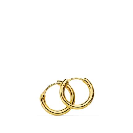 Pendientes Aro 10 x 1,50 mm Tubular en Oro Amarillo 18 Quilates