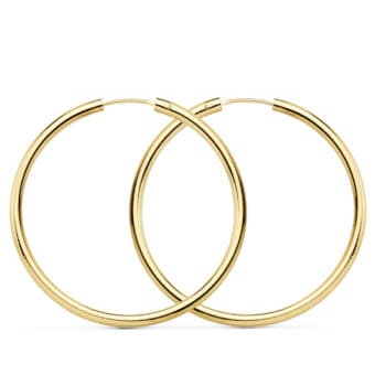 Pendientes Aro Tubular 35 x 2 mm Oro Amarillo 18 quilates