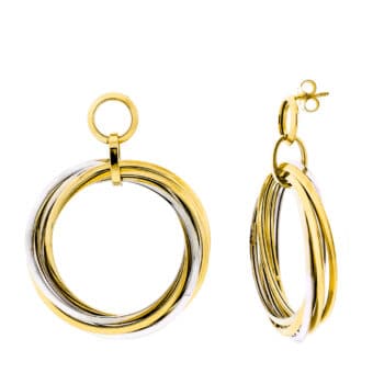 Pendientes Aro Oro Bicolor 18 Quilates 46 x 4 mm Varios Aros Trenzados