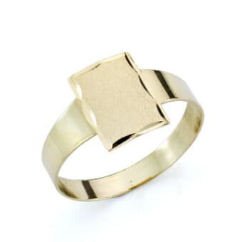 Sello Bebé en Oro Amarillo de 18 Quilates Base Rectangular