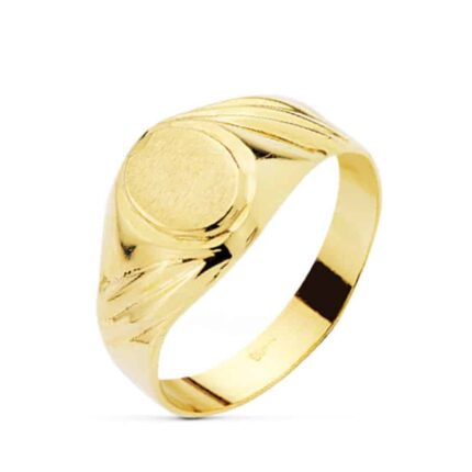 Sello Comunión Niño 7 x 6 mm Oro amarillo 18K Oval Tallas