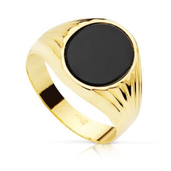 Sello Hombre 12 x 10 mm Oro Amarillo 18K Ónix