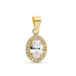 Colgante 10 x 8 mm Oro Amarillo 18K Orla de Circonitas